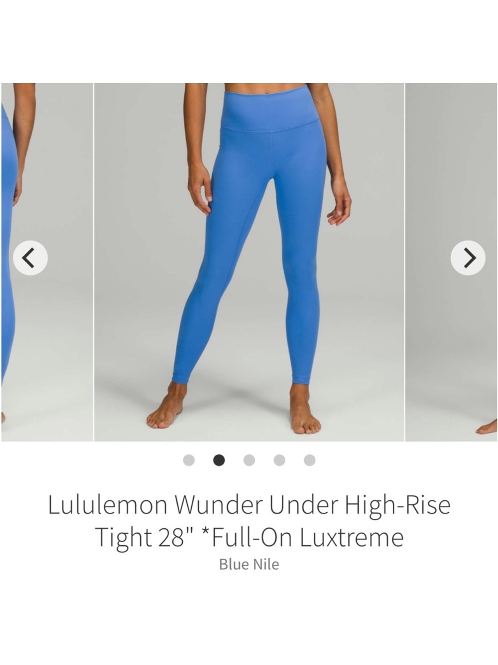 Lululemon Wunder Under High Rise Tights 28” Full On Luxtreme Blue Nile Sz 4 RARE